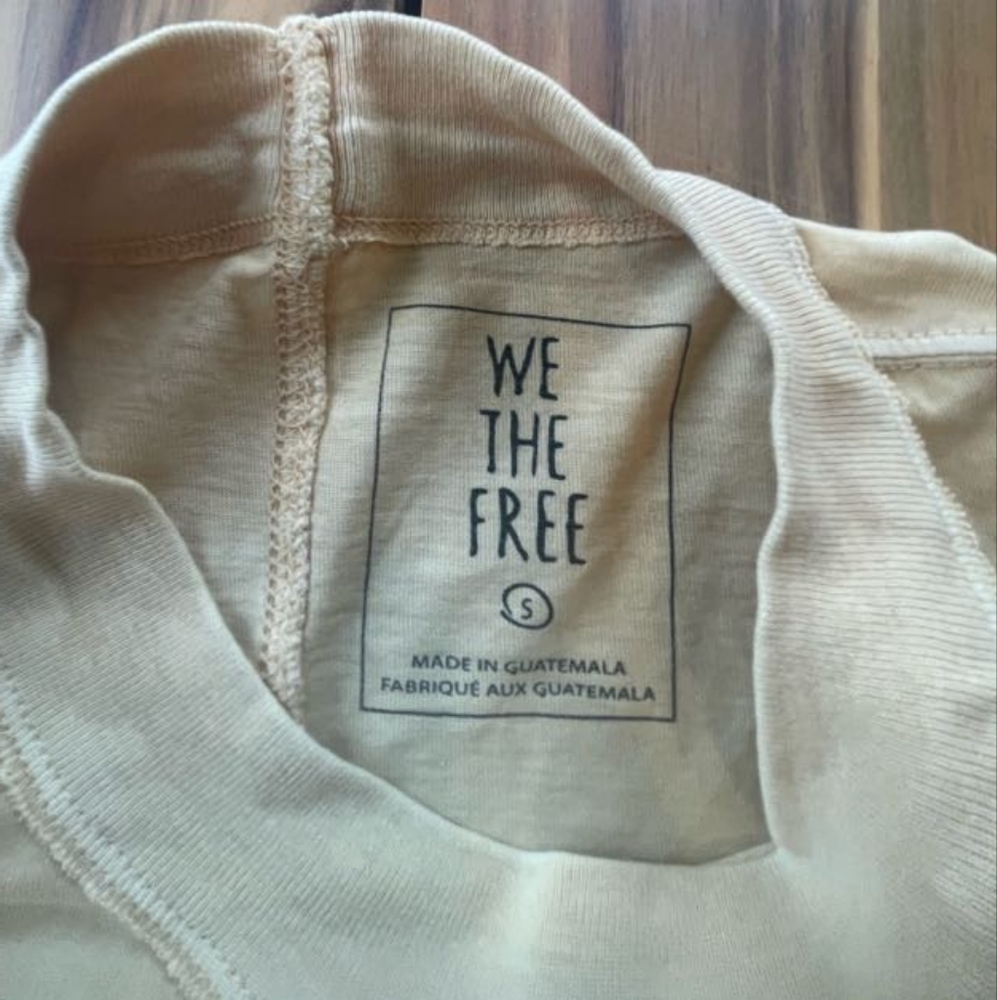 We The Free By Free People Yellow Cotton Crewneck Long Sleeve T Shirt Size Small - Picture 3 of 3